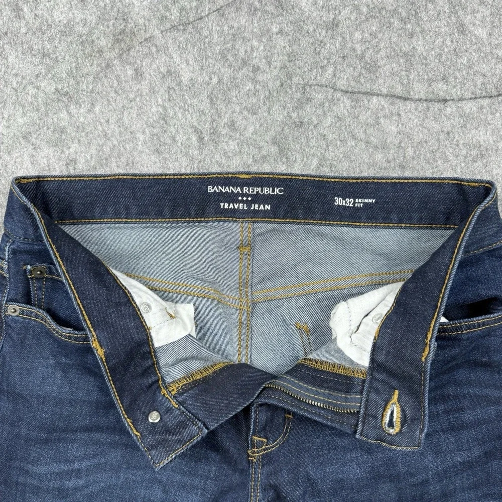 Banana Republic Traveler Slim Jeans Men's 30x32 (Fits 30x30) Blue Stretch Denim